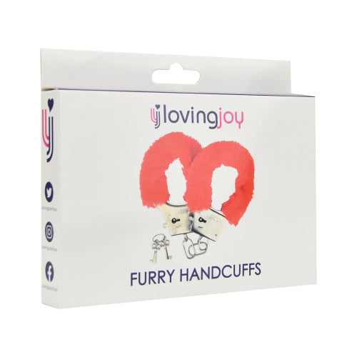 Loving Joy Furry Handcuffs Red