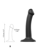 Strap-on-Me Semi-Realistic Dual Density Bendable Dildo Black Small