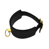 Bound Noir Nubuck Leather Collar with O Ring