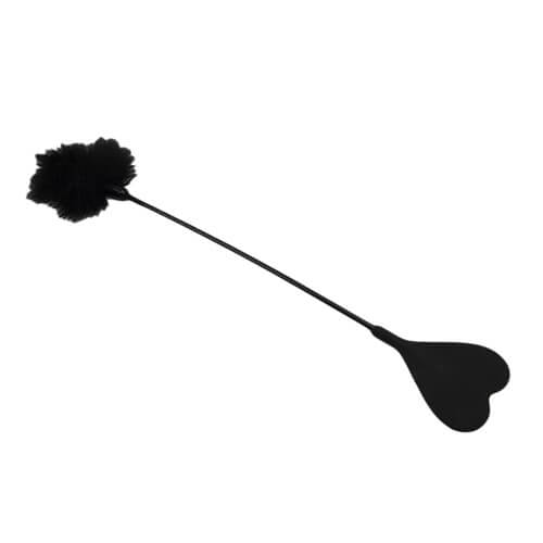 Bound to Please Silicone Heart Shaped Crop with Feather Tickler